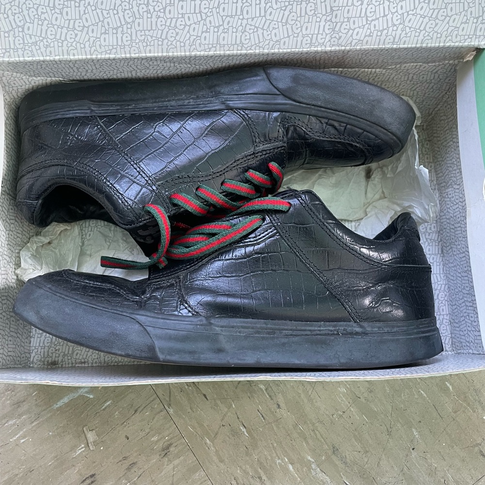 ALIFE crocodile print sneakers w/ Staples Gucci color combo laces.